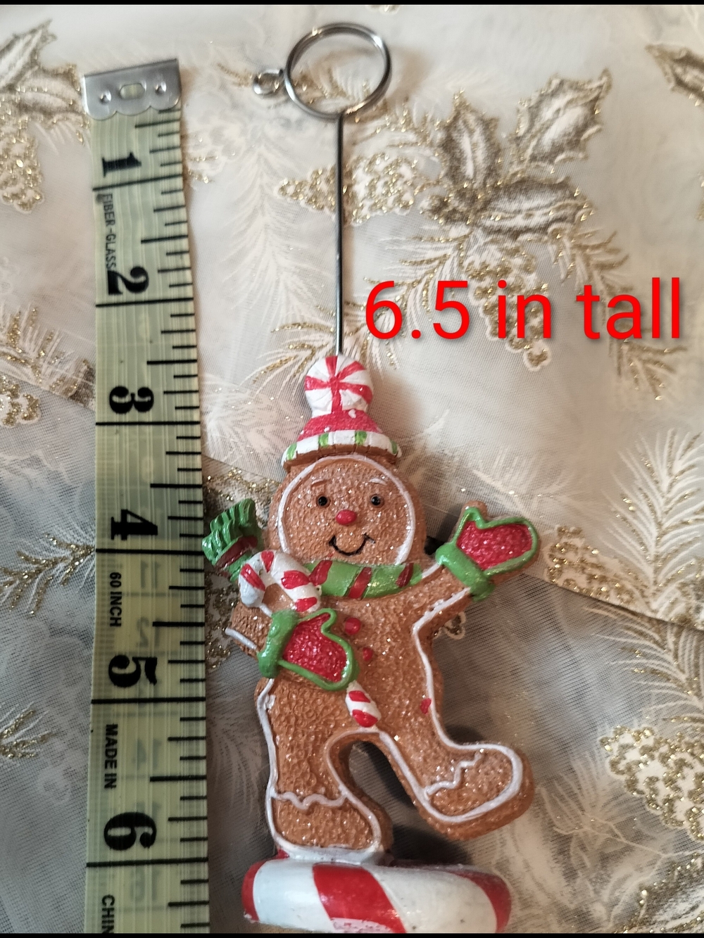 Festive Gingerbread Man Holiday Photo/Note/Place Card Holder - Red, Green, White